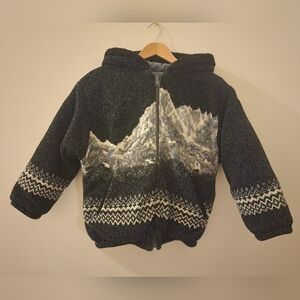 Kids Rothschild Mountain Scenic Nordic Blanket Inspired Fleece Jacket M
